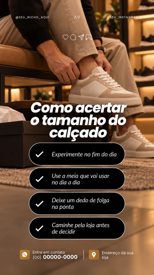 Reel: Como acertar o tamanho do calçado na compra